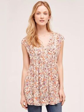 Anthropologie Vanessa Virginia ladder Lace Tunic